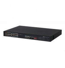 Некерований 18-портовий PoE-комутатор Dahua DH-PFS3218-16ET-135 з 16 портами PoE