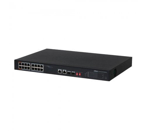 Некерований 18-портовий PoE-комутатор Dahua DH-PFS3218-16ET-135 з 16 портами PoE Некерований 18-портовий PoE-комутатор Dahua DH-PFS3218-16ET-135 з 16 портами PoE