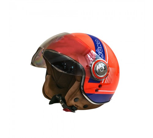 Мотошолом відкритий Beon B-110B CIRCLE SHINY ORANGE/WHITE/BLUE (глянець помаранчевий/білий/синій), розмір L Мотошолом відкритий Beon B-110B CIRCLE SHINY ORANGE/WHITE/BLUE (глянець помаранчевий/білий/синій), розмір L