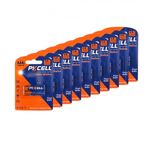Комплект з 20 батарейок PKCELL Ultra Alkaline AAA LR03 1.5V по 2шт./блістер Комплект з 20 батарейок PKCELL Ultra Alkaline AAA LR03 1.5V по 2шт./блістер