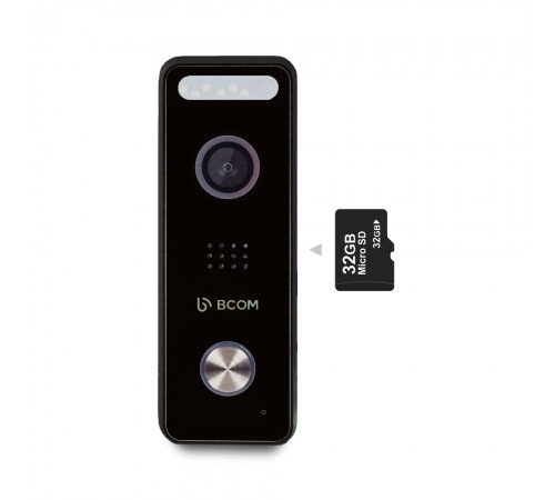 Комплект відеопанель BCOM BT-400FHD/T Black SD з підтримкою Tuya Smart з вбудованою картою пам'яті на 32 GB Комплект відеопанель BCOM BT-400FHD/T Black SD з підтримкою Tuya Smart з вбудованою картою пам'яті на 32 GB
