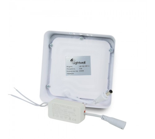 Світильник світлодіодний LIGHTWELL LW-SQ-SRF-6 6 W квадратний накладний Світильник світлодіодний LIGHTWELL LW-SQ-SRF-6 6 W квадратний накладний