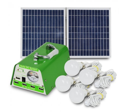 Сонячна система освітлення Solar Technology YH1003B з блоком живлення 12 А-год для освітлення приміщень і зарядки гаджетів Сонячна система освітлення Solar Technology YH1003B з блоком живлення 12 А-год для освітлення приміщень і зарядки гаджетів