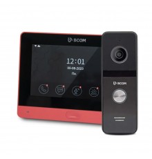 Комплект Wi-Fi відеодомофонa 7" BCOM BD-760FHD/T Red з підтримкою Tuya Smart + BT-400FHD Black