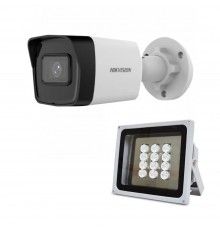 Комплект: IP-відеокамера 2 Мп Hikvision DS-2CD1023G2-IUF (2.8 мм) з вбудованим мікрофоном + ІЧ-прожектор Lightwell LW12-100IR60-220