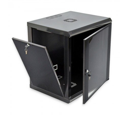 Шафа серверна SteelNet 12U 600 x 600 для мережевого обладнання (скло, чорний) Шафа серверна SteelNet 12U 600 x 600 для мережевого обладнання (скло, чорний)