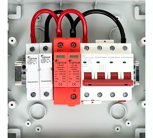 Сонячна PV розподільна коробка LQX1/1DC1000VB1-1532-PG, DC 1000В 1 вхід 1 вихід, з блискавкозахистом