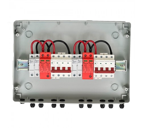 Сонячна PV розподільна коробка LQX2/2DC1000VB1-1532-PG, DC 1000В 2 входи 2 виходи, з блискавкозахистом Сонячна PV розподільна коробка LQX2/2DC1000VB1-1532-PG, DC 1000В 2 входи 2 виходи, з блискавкозахистом