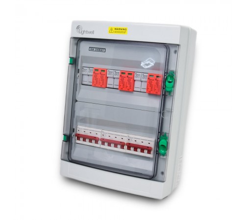 Сонячна PV розподільна коробка LQX3/3DC1000VB1-1532-PG, DC 1000В 3 входи 3 виходи, з блискавкозахистом Сонячна PV розподільна коробка LQX3/3DC1000VB1-1532-PG, DC 1000В 3 входи 3 виходи, з блискавкозахистом
