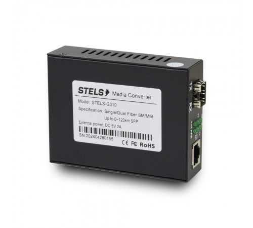 Медiаконвертер STELS 10/100/1000-TX RJ45 + 100/1000-FX SFP-слот Медiаконвертер STELS 10/100/1000-TX RJ45 + 100/1000-FX SFP-слот
