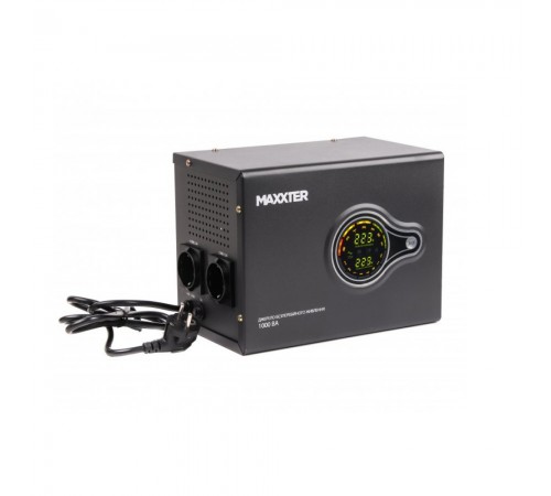Джерело безперебійного живлення Maxxter MX-HI-PSW1000-01 1000ВА / 600Вт лінійно-інтерактивне з правильною синусоїдою Джерело безперебійного живлення Maxxter MX-HI-PSW1000-01 1000ВА / 600Вт лінійно-інтерактивне з правильною синусоїдою