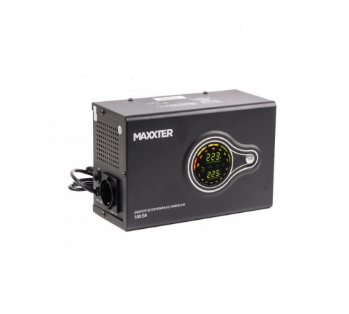 Джерело безперебійного живлення Maxxter MX-HI-PSW500-01 500ВА / 300Вт лінійно-інтерактивне з правильною синусоїдою Джерело безперебійного живлення Maxxter MX-HI-PSW500-01 500ВА / 300Вт лінійно-інтерактивне з правильною синусоїдою