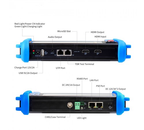 Тестер відеокамер Noyafa NF-IPC722ATCHS з Wi-Fi, 4K та PoE для камер IP, AHD, TVI, CVI, EX-SDI