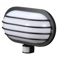 Світильник настінний з датчиком руху e.sensor.lum.69.e27.black (чорний) 180°, IP44