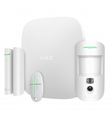 Комплект бездротової сигналізації Ajax StarterKit Cam HDR White — 2G, Ethernet, фотоверифікація тривог