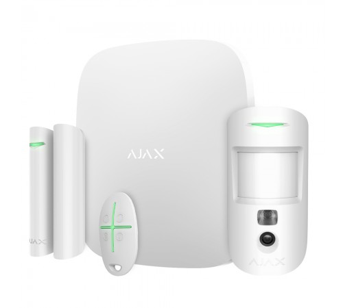 Комплект бездротової сигналізації Ajax StarterKit Cam Plus HDR White — Wi-Fi, 2G/3G/4G, Ethernet, фотоверифікація тривог Комплект бездротової сигналізації Ajax StarterKit Cam Plus HDR White — Wi-Fi, 2G/3G/4G, Ethernet, фотоверифікація тривог