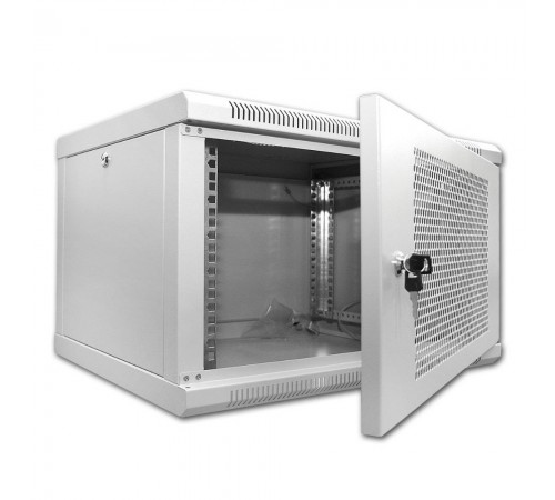 Шафа серверна SteelNet 9U 600 x 450 для мережевого обладнання (перфорація, сірий) Шафа серверна SteelNet 9U 600 x 450 для мережевого обладнання (перфорація, сірий)